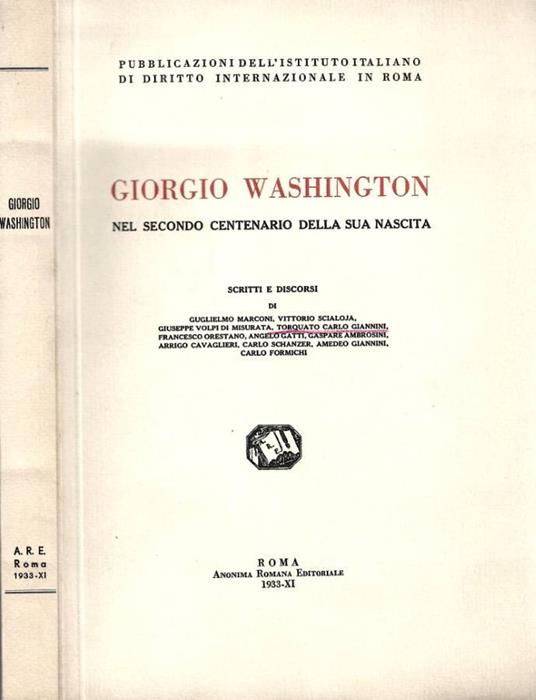 Giorgio Washington. Nel secondo centenario della sua nascita - copertina