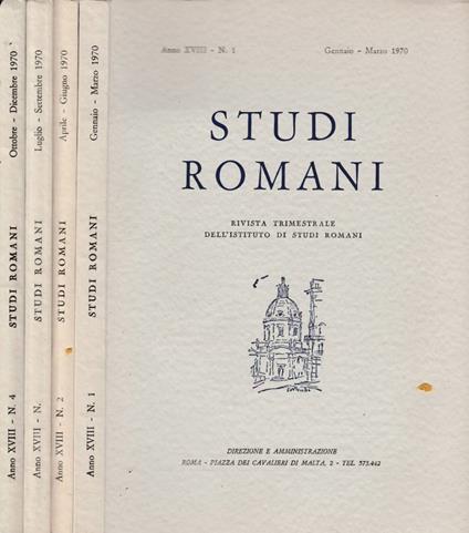 Studi romani anno XVIII, n 1,2,3,4 1970 - copertina