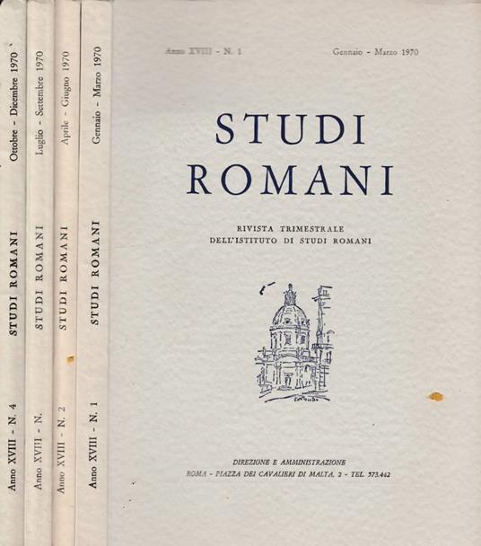 Studi romani anno XVIII, n 1,2,3,4 1970 - copertina