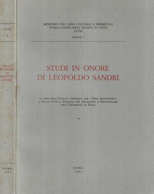 Studi in onore di Leopoldo Sandri - copertina