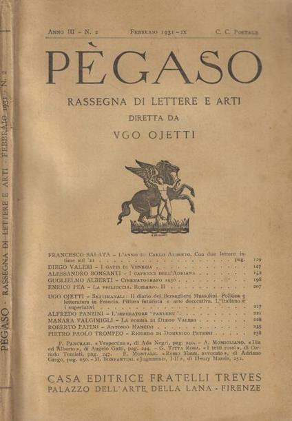 Pègaso n. 2 Anno 1931 - copertina