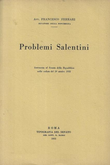 Problemi Salentini - Francesco Ferrari - copertina