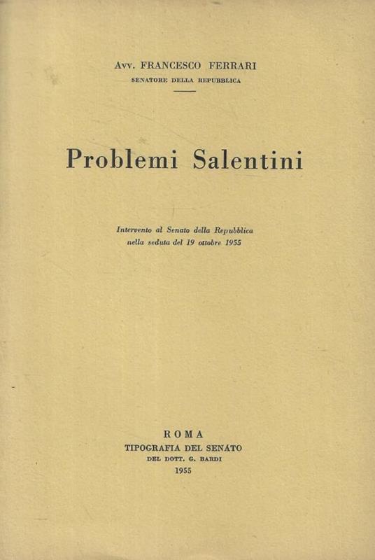 Problemi Salentini - Francesco Ferrari - copertina
