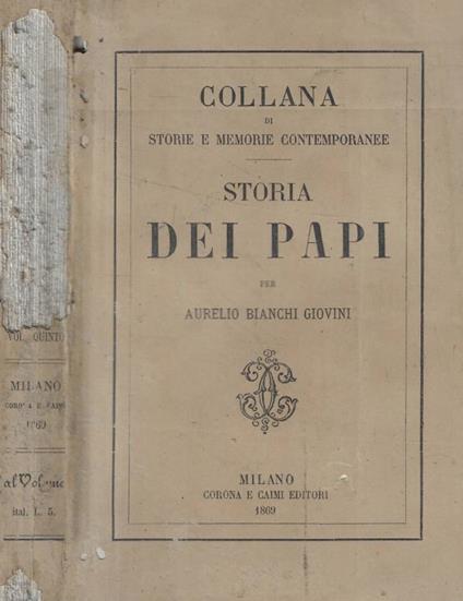 Storia dei papi - copertina
