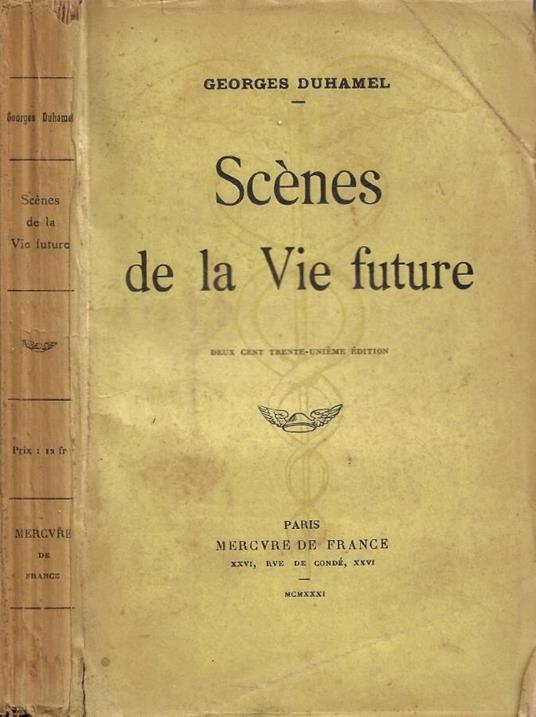 Scènes de la Vie future - Georges Duhamel - copertina