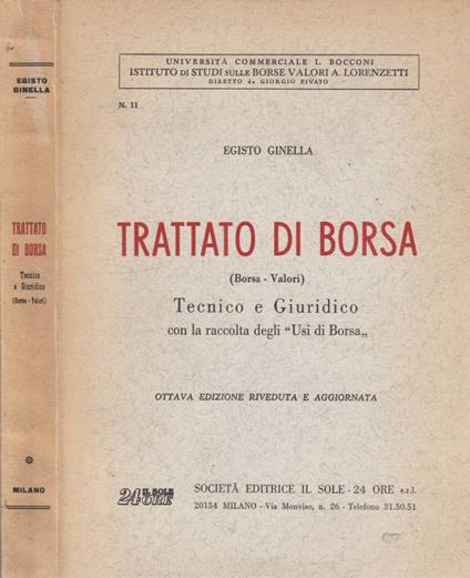 Trattato di borsa - copertina