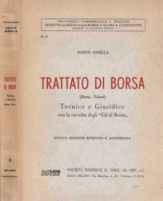 Trattato di borsa - copertina