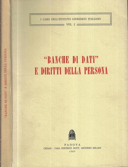 Banche di dati e diritti della persona - copertina