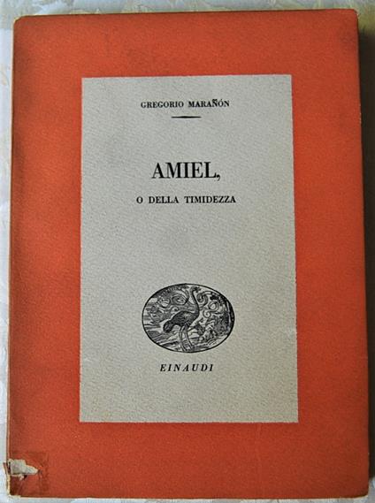 Amiel, O Della Timidezza - copertina