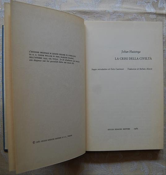 La Crisi Della Civilta' - Johan Huizinga - copertina