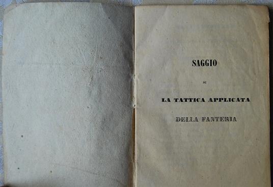 Saggio Su La Tattica Applicata Della Fanteria - copertina