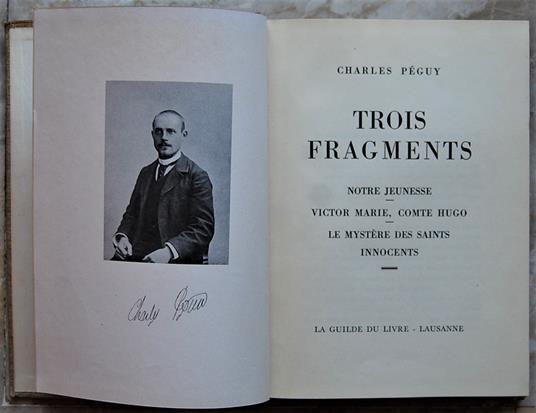 Trois Fragments - Charles Peguy - copertina