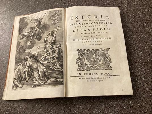 Istoria della venerabile compagnia della fede cattolica sotto l'invocazione di San Paolo nell'augusta città di Torino - Emanuele Tesauro - copertina