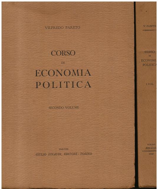Corso di economia politica - Vilfredo Pareto - copertina