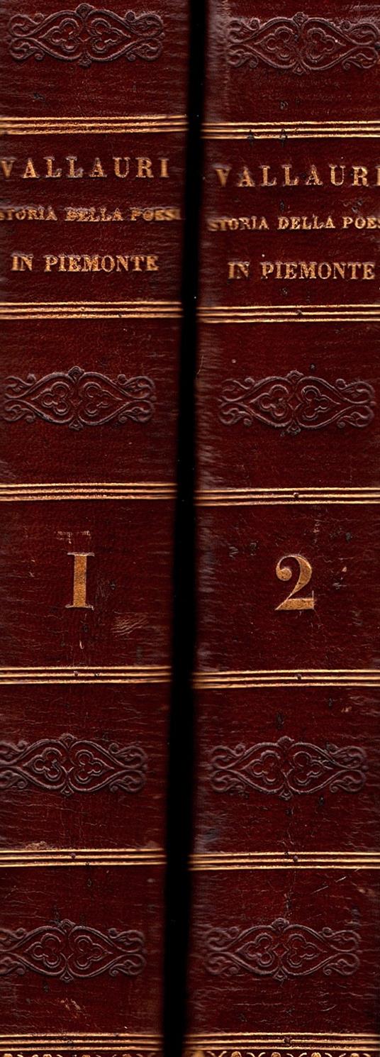 Storia della poesia in Piemonte Voll. I - II - Tommaso Vallauri - copertina