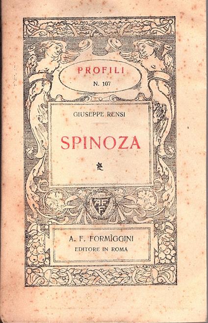 Spinoza - Giuseppe Rensi - copertina