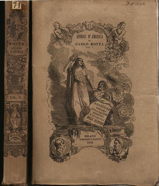 Storia della guerra dell' indipendenza degli Stati Uniti d' America. Edizione eseguita sopra quella del 1819 di questa stessa tipografia approvata e corretta dall'autore - Carlo Botta - copertina
