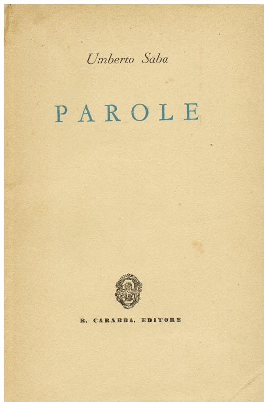 Parole - Umberto Saba - copertina
