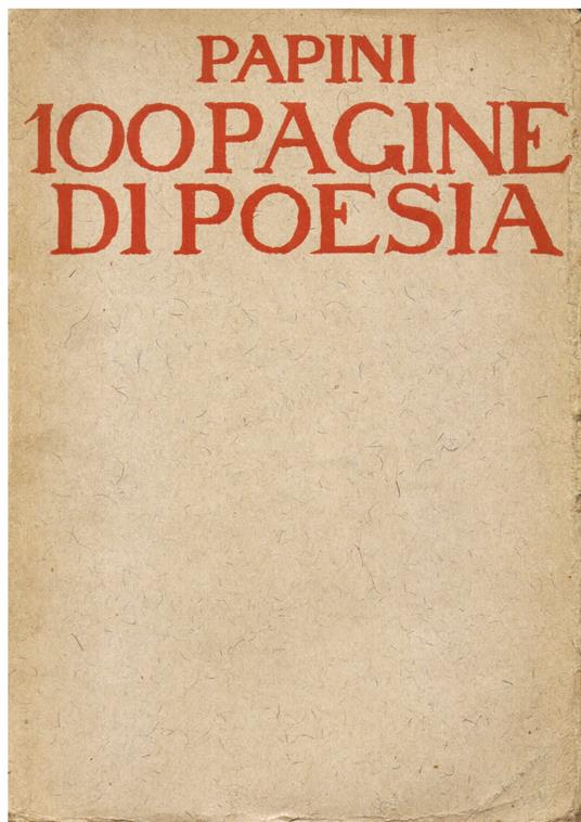 100 pagine di poesia - Giovanni Papini - copertina