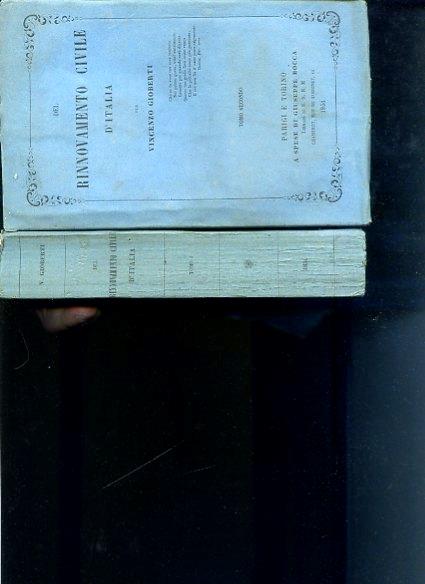 Del Rinnovamento civile d'Italia - Vincenzo Gioberti - copertina