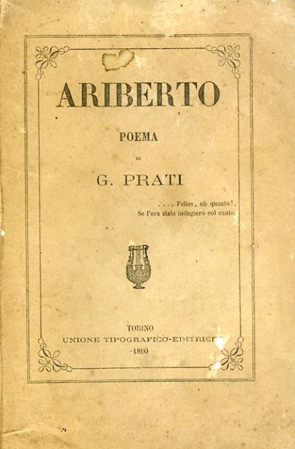 Ariberto. Poema - Giovanni Prati - copertina
