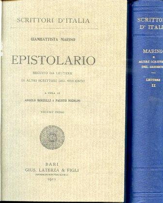 Epistolario. Seguito da lettere di altri scrittori del Seicento. A cura di Angelo Borzelli e Fausto Nicolini - Giambattista Marino - copertina