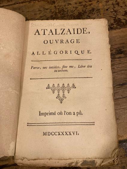 Atalzaide, ouvrage allégorique - copertina