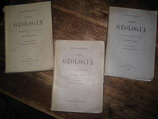 Corso di Geologia. Terza edizione con note ed aggiunte per cura di Alessandro Malladra. Volume primo. Dinamica terrestre. Volume secondo. Geologia stratigrafica. Volume terzo. Geologia endografica - Antonio Stoppani - copertina
