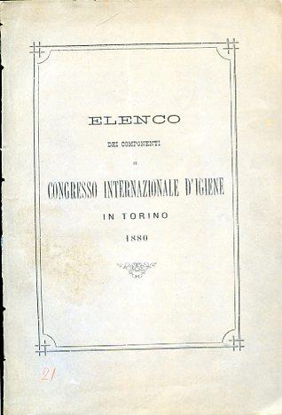 Elenco dei componenti il Congresso Internazionale d'Igiene in Torino 1880 - copertina