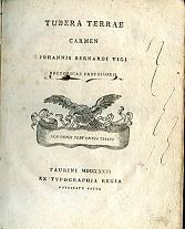 Tubera Terrae Carmen - I Tartufi. Poemetto tradotto dal latino - Giovanni Bernardo Vigo - copertina