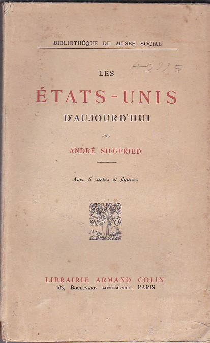 Les États Unis d'aujourd'hui - André Siegfried - copertina