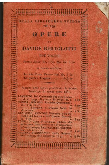 Tragedie dall'autore in parte rifatte e per la prima volta insieme unite - Davide Bertolotti - copertina