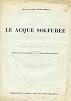 Le acque solfuree. Estratto da "Le Forze Sanitarie", n. 4 del 28 febbraio 1939 - Carlo Felice Zanelli - copertina