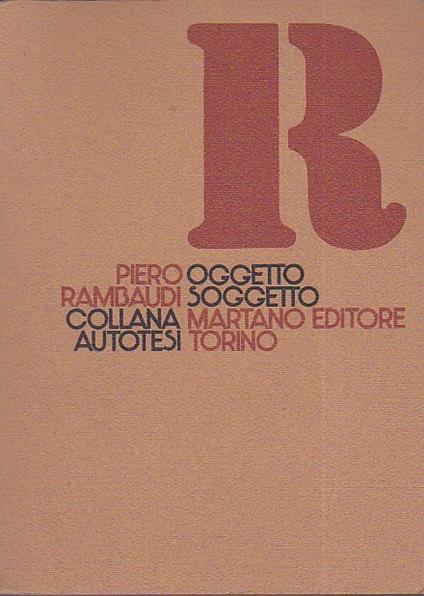 Oggetto soggetto - Piero Rambaudi - copertina