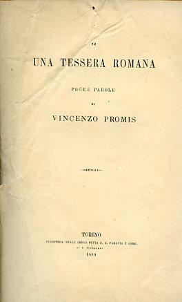 Su una tessera romana. Poche parole - Vincenzo Promis - copertina