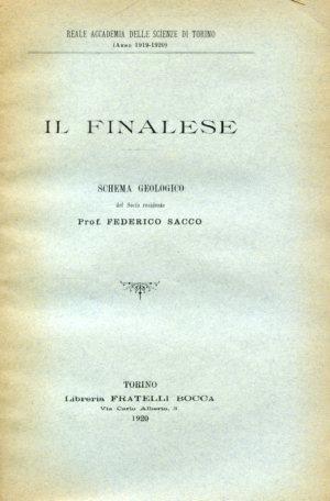 Il Finalese. Schema geologico - Federico Sacco - copertina