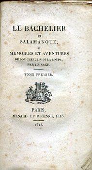 Le Bachelier de Salamanque, ou Mémoires et Aventures de Don Chérubin de la Ronda - copertina