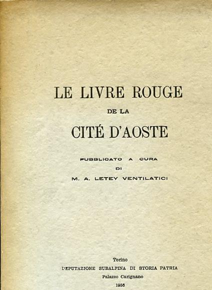 Le Livre Rouge de la Cité d'Aoste - copertina