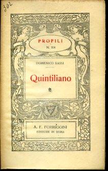 Quintiliano - Domenico Bassi - copertina