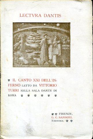 Lectura Dantis. Il canto XXI dell'Inferno letto nella Sala Dante di Roma - Vittorio Turri - copertina