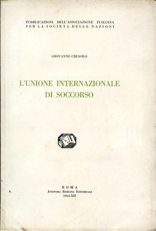 L' unione internazionale di soccorso - Giovanni Ciraolo - copertina
