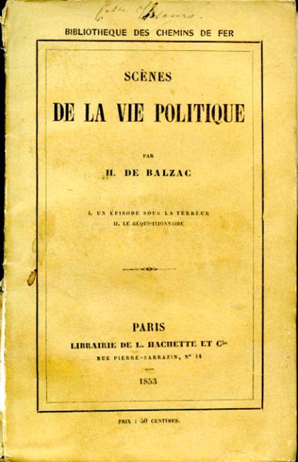 Scènes de la vie politique. I. Un épisode sous la Terreur. II. Le réquisitionnaire - Honoré de Balzac - copertina