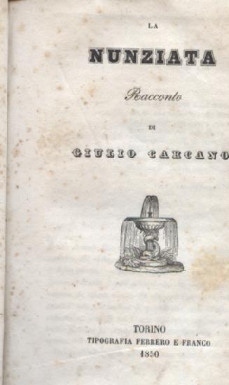 La Nunziata. Racconto - Giulio Carcano - copertina