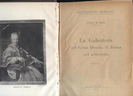 La Galanteria nel Gran Mondo di Roma nel Settecento - Carlo Bandini - copertina