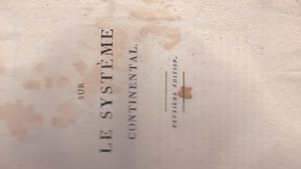 Sur le système continental. Deuxième édition - copertina