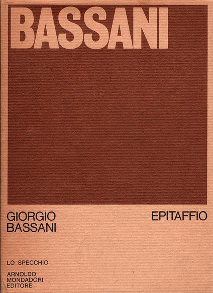 Epitaffio - Giorgio Bassani - copertina
