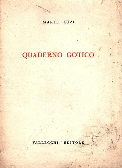 Quaderno gotico - Mario Luzi - copertina