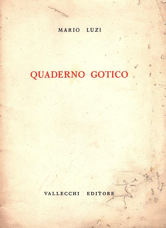 Quaderno gotico - Mario Luzi - copertina