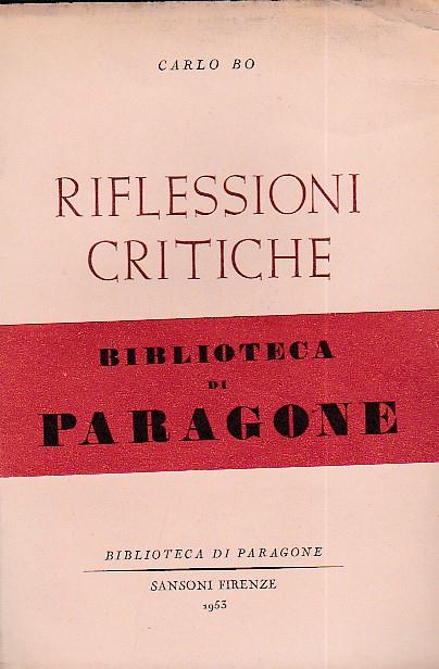 Riflessioni critiche - Carlo Bo - copertina
