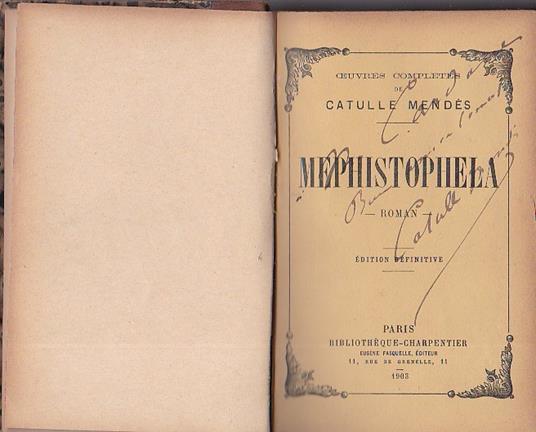 Méphistophéla. Roman contemporain. Édition définitive - Catulle Mendès - copertina